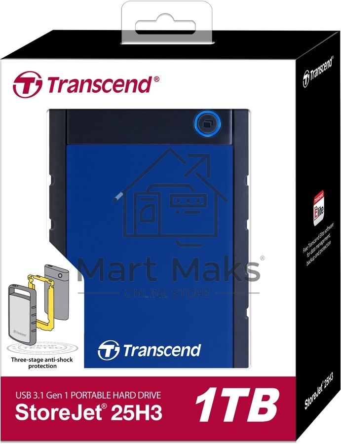 Внешний Жесткий диск Transcend USB 3.0 1Tb TS1TSJ25H3B 2.5
