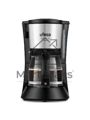 Кофеварка капельная Ufesa CG7125 Capriccio 12 DelUX черный/серебристый, исп. кофе - молотый, 1.2 л, 680 Вт.