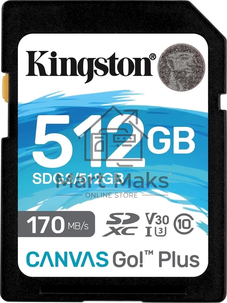 Флеш карта SD 512GB Kingston SDXC Class 10 UHS-I U3 V30 Canvas Go Plus 170MB/s