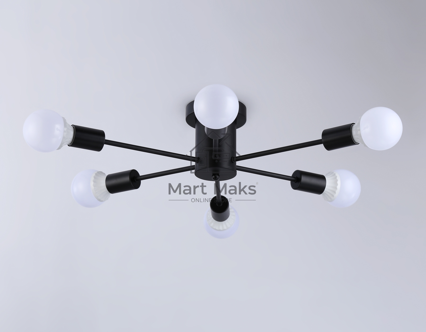 Светильник Ambrella light TR80402/6 BK черный E27/6 max 60W D780*150