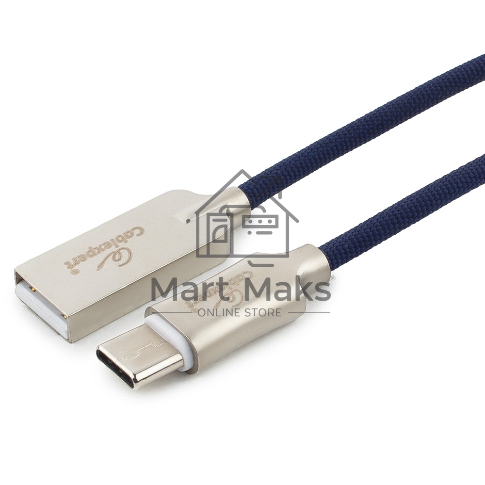 Кабель USB 2.0 Cablexpert CC-P-USBC02Bl-1M, AM/Type-C, серия Platinum, длина 1м, синий, блистер