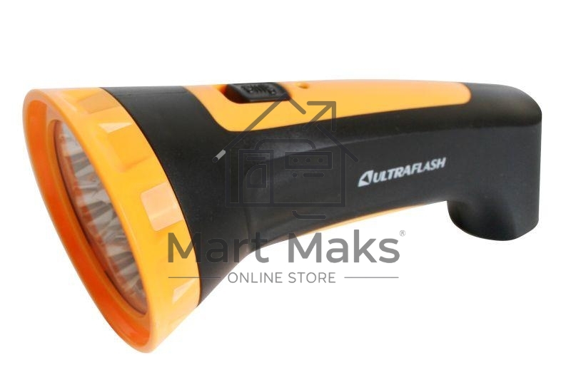 Фонарь LED 3807M (аккум. 220В черн./жел. 7 LED 2 режима SLA пласт. коробка) Ultraflash 12868