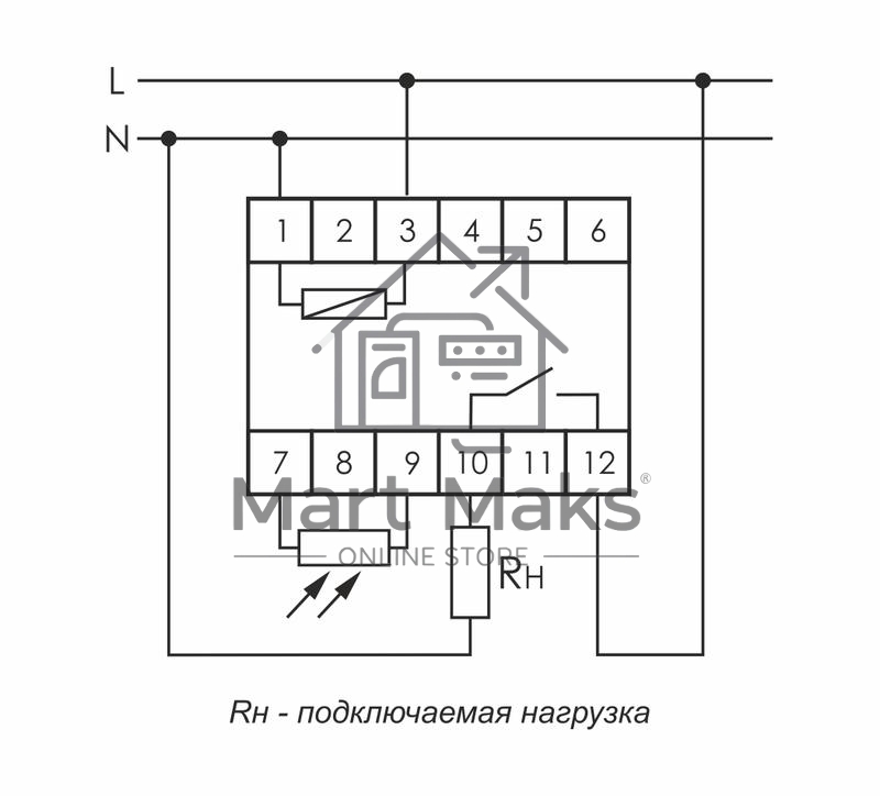 Фотореле AZ-112 (выносной герметичный фотодатчик монтаж на DIN-рейке 1 модуль 230В 16А) F&F EA01.001.013