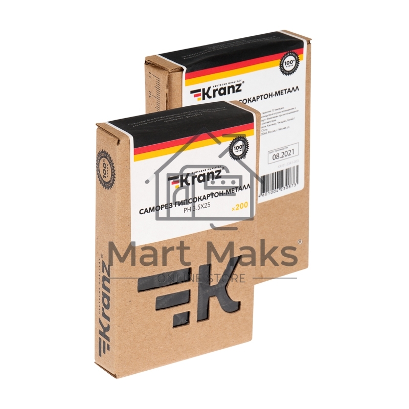Саморез гипсокартон-металл KRANZ 3.5х25, упаковка поставщика
