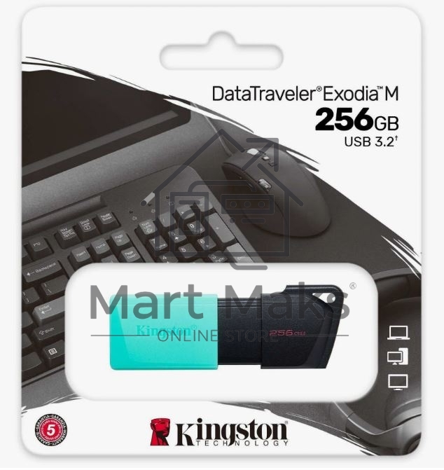 Флешка USB R/W R/W Kingston 256Gb DataTraveler DTXM DTXM/256GB USB3.2 черный/зеленый