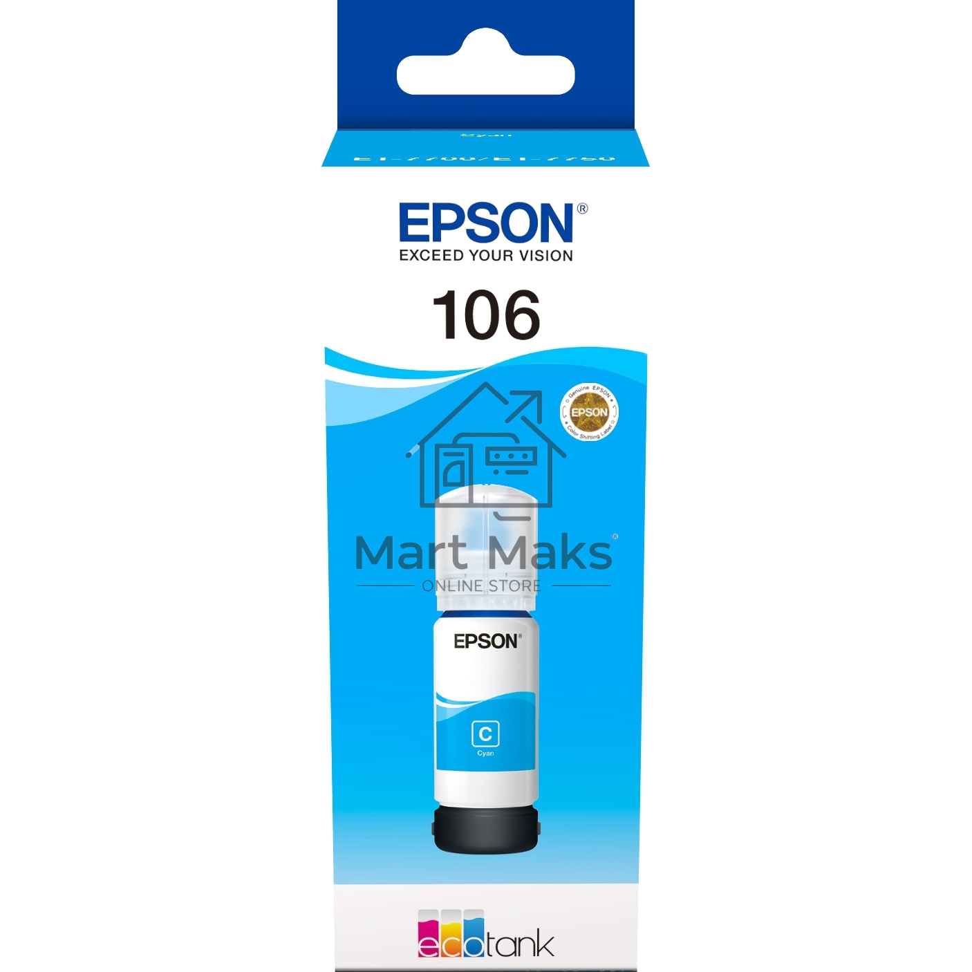 Чернила Epson 106C C13T00R240 голубой (70 мл) для Epson L7160/7180