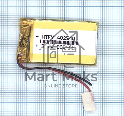 Аккумулятор Li-Pol (батарея) 4*25*40мм 2pin 3.7V/300mAh