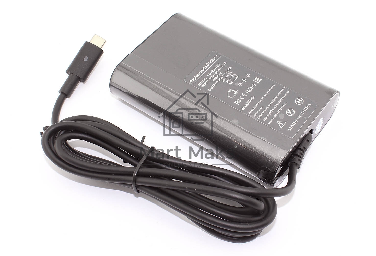 Блок питания (сетевой адаптер) для ноутбуков Dell 5V/20V-3.25A 65W Type-C, OEM