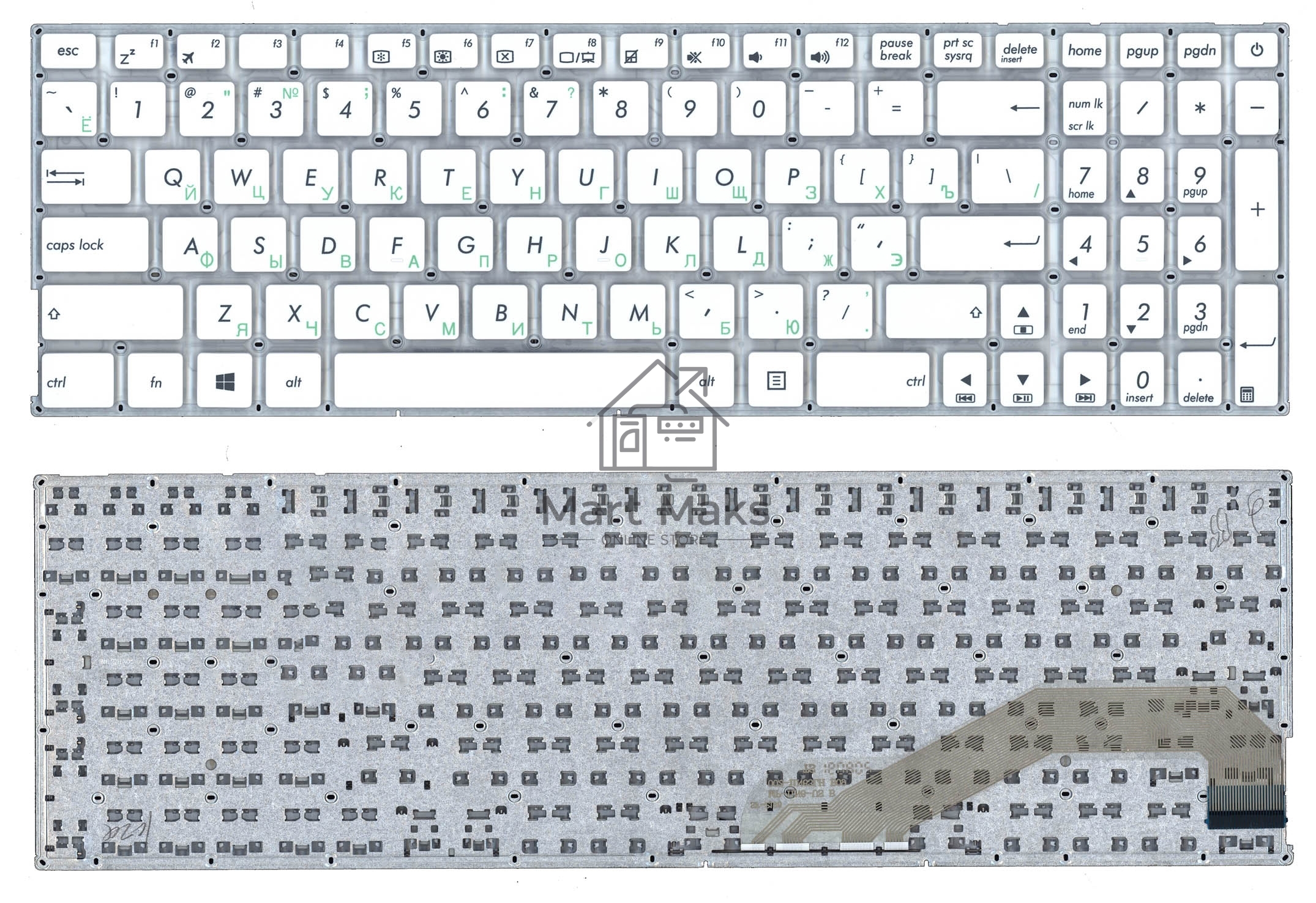 Клавиатура для ноутбука Asus X540 X540L X540LA X540CA X540SA белый