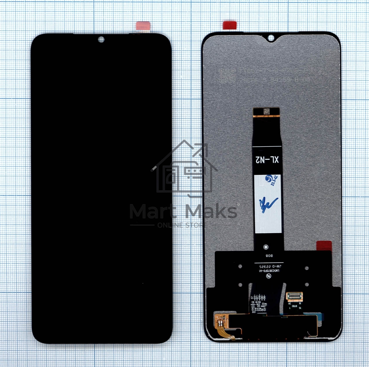 Дисплей для Xiaomi Redmi A1, Redmi A1 Plus, Poco C50 в сборе с тачскрином черный