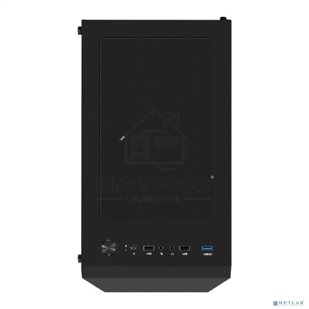 Компьютерный корпус Miditower ExeGate EVO-8227 (ATX, без БП, 2*USB+1*USB3.0+HD Audio, черный, 3 вент. с RGB подсветкой, боковая панель - закаленное стекло)
