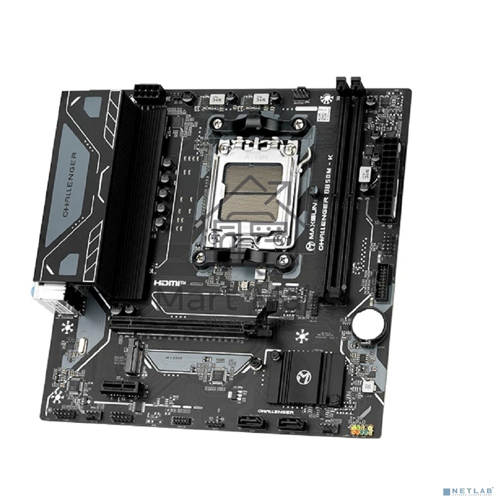 Материнская плата Maxsun Challenger B850M-K, AM5, AMD B850, 2xDDR5, 2xSATA, 1xM.2, 1xPCIe 5.0 x16, 1xPCIe 3.0 x1, 1xHDMI, 1x1Gb LAN, 4xUSB-A 5Gbps, 2xUSB-A 2.0, 2x3.5 мм, 5.1, mATX