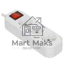 Удлинитель Smartbuy (SBE-16-3-1.5m-ZS) 3 роз х 1,5 м - белый