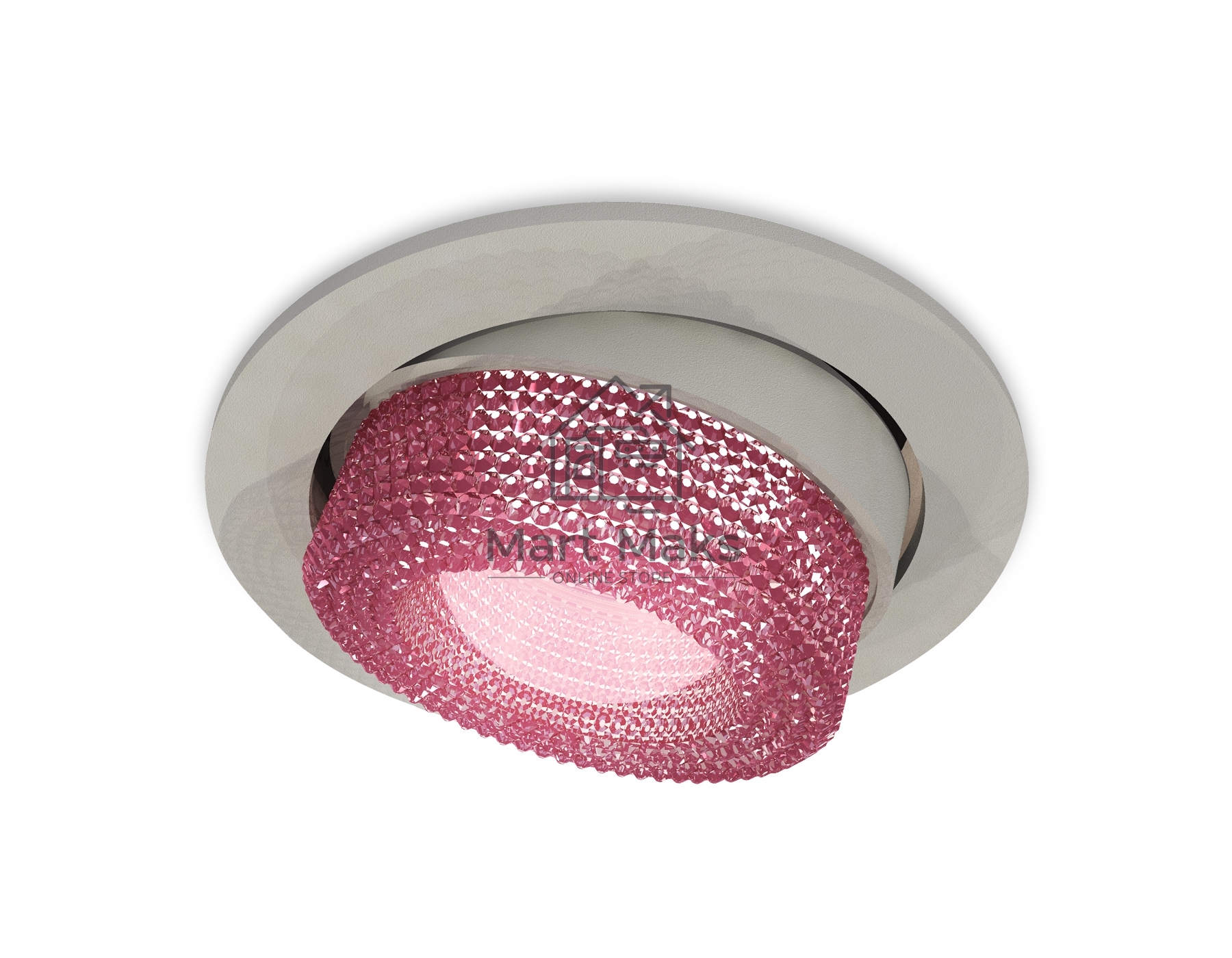 Комплект встраиваемого поворотного светильника Ambrella light XC7653062 SGR/PI серый песок/розовый MR16 GU5.3 (C7653, N7193)