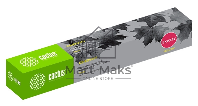Картридж лазерный Cactus CS-EXV34Y желтый (19000 стр.) для Canon IR Advance C2030L, C2030i, C2020L, C2020i, C2025i