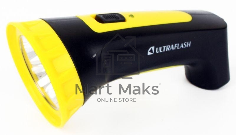 Фонарь LED 3804M (аккум. 220В черн./жел. 4 LED SLA пласт. коробка) Ultraflash 12867