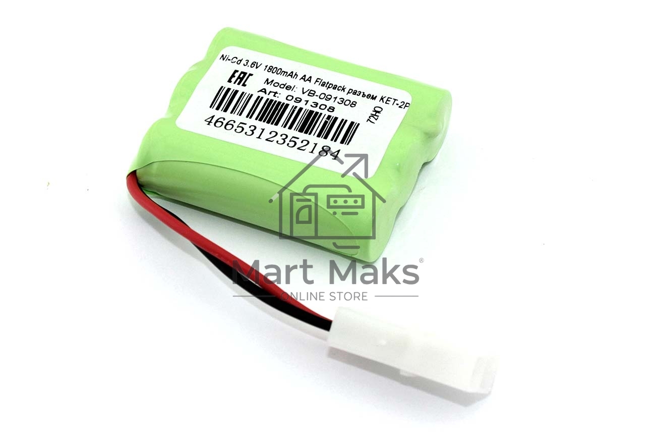 Аккумулятор Ni-Cd 3.6V 1800mAh AA Flatpack разъем KET-2P