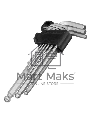 Набор ключей имбусовых Сибртех HEX, 1,5-10 мм, CrV, 9 шт., удлиненные, с шаром