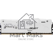 Оперативная память Kingston Fury Beast, DDR5, 32Gb (2x16Gb), 6000MHz, CL36, DIMM, с радиаторами, RGB, белый