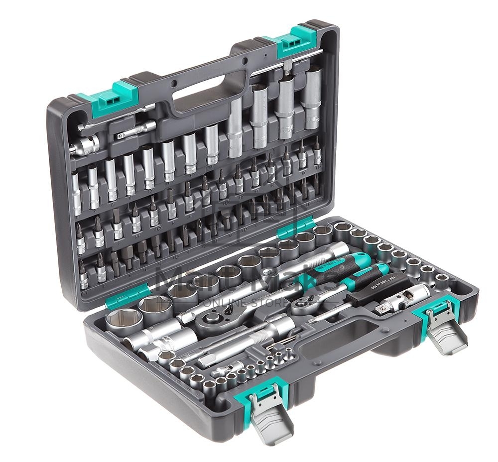 Набор инструментов STELS 141061/2'' 1/4'' CrV пластиковый кейс  94 предм.