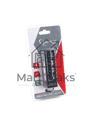 Концентратор USB 2.0 Gembird UHB-243-AD с подсветкой и выключателем, 4 порта, блистер