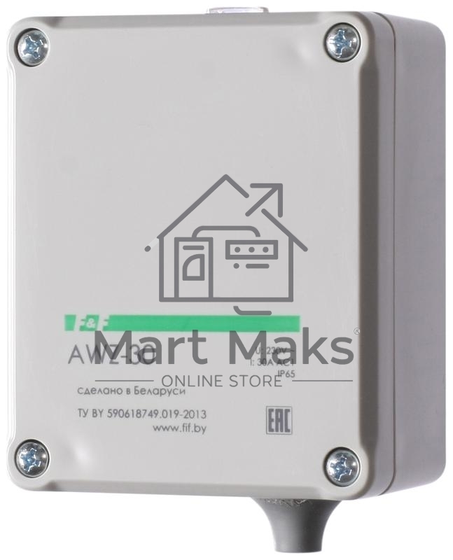 Фотореле AWZ-30 30А 13 IP65 встроенный фотодатчик монтаж на поверх. F&F EA01.001.004