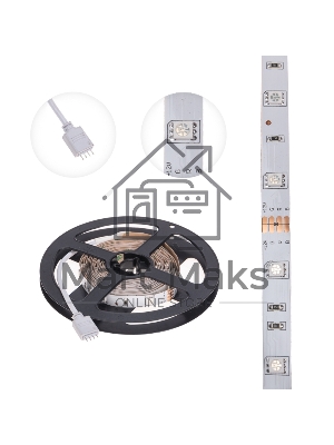 Лента светодиодная 3 м 12 В 3030 RGB IP23 30 LED/м для БП с клеммами LAMPER