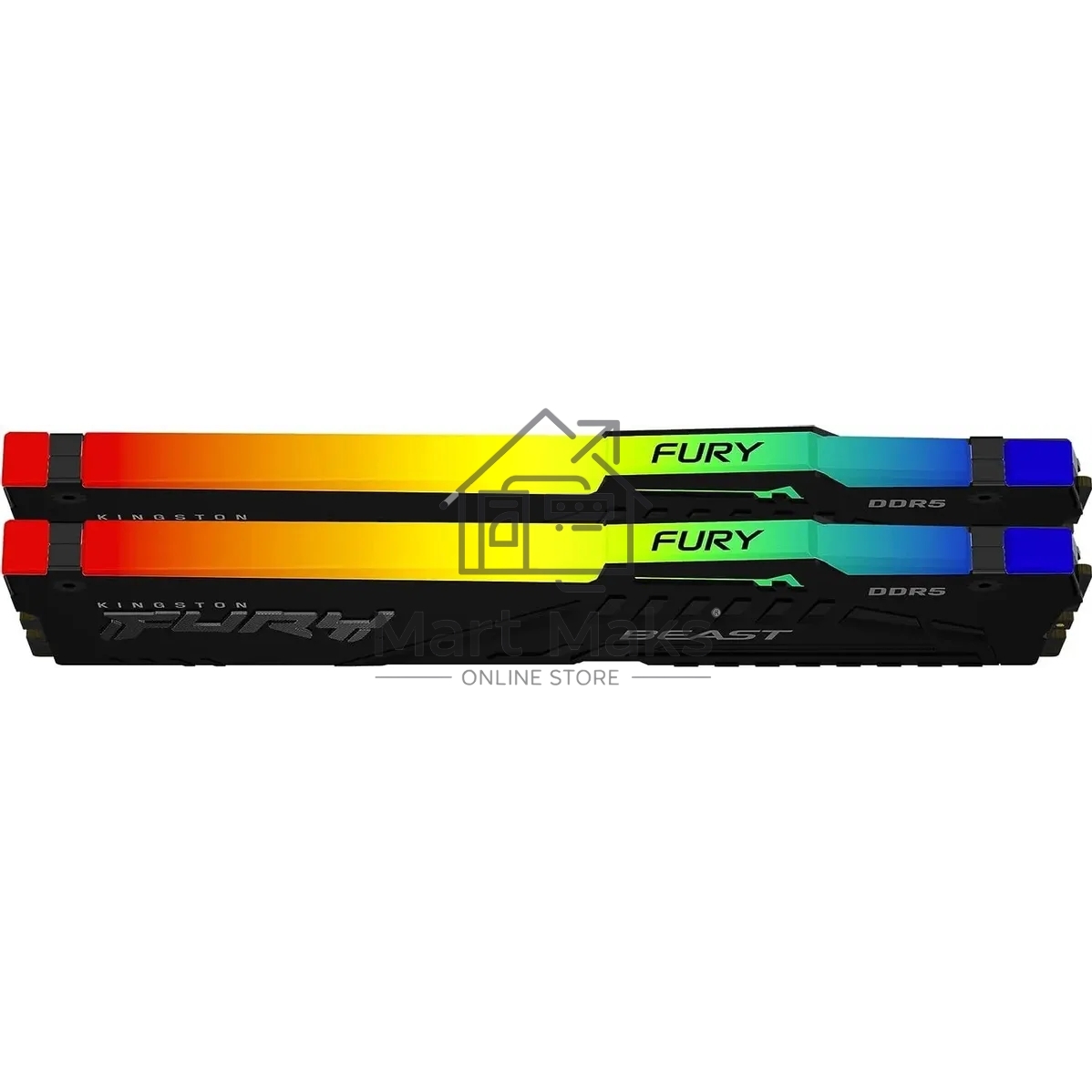 Оперативная память Kingston Fury Beast, DDR5, 16GB (2x8GB), 6000MHz, CL30, DIMM, с радиаторами, RGB, черный
