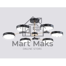 Люстра светодиодная на штанге Ambrella light FL516334/6 BK/FGD черный/золото 108W 3000-6000K D780*210 (без ПДУ)