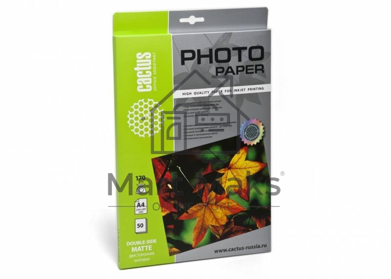 Фотобумага Cactus CS-MA417050DS матовая двусторонняя A4 170 г/м2 50 листов