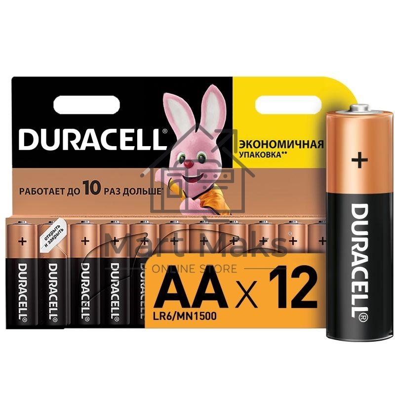 Элемент питания алкалиновый LR MN 1500/LR6 BASIC BP-12 (блист.12шт) Duracell C0037388