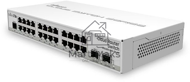 Коммутатор Mikrotik CRS326-24G-2S+IN with 800 MHz CPU, 512MB RAM, 24xGigabit LAN, 2xSFP+ cages, RouterOS L5 or SwitchOS (dual boot), desktop case, PSU