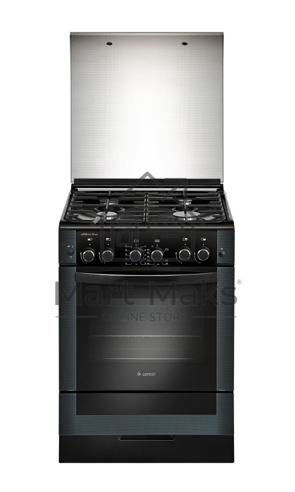 Плита газовая Gefest ПГ 6300-02 0046 черный, конфорок 4 шт, духовка 52 л, 60 см x 85 см x 60 см