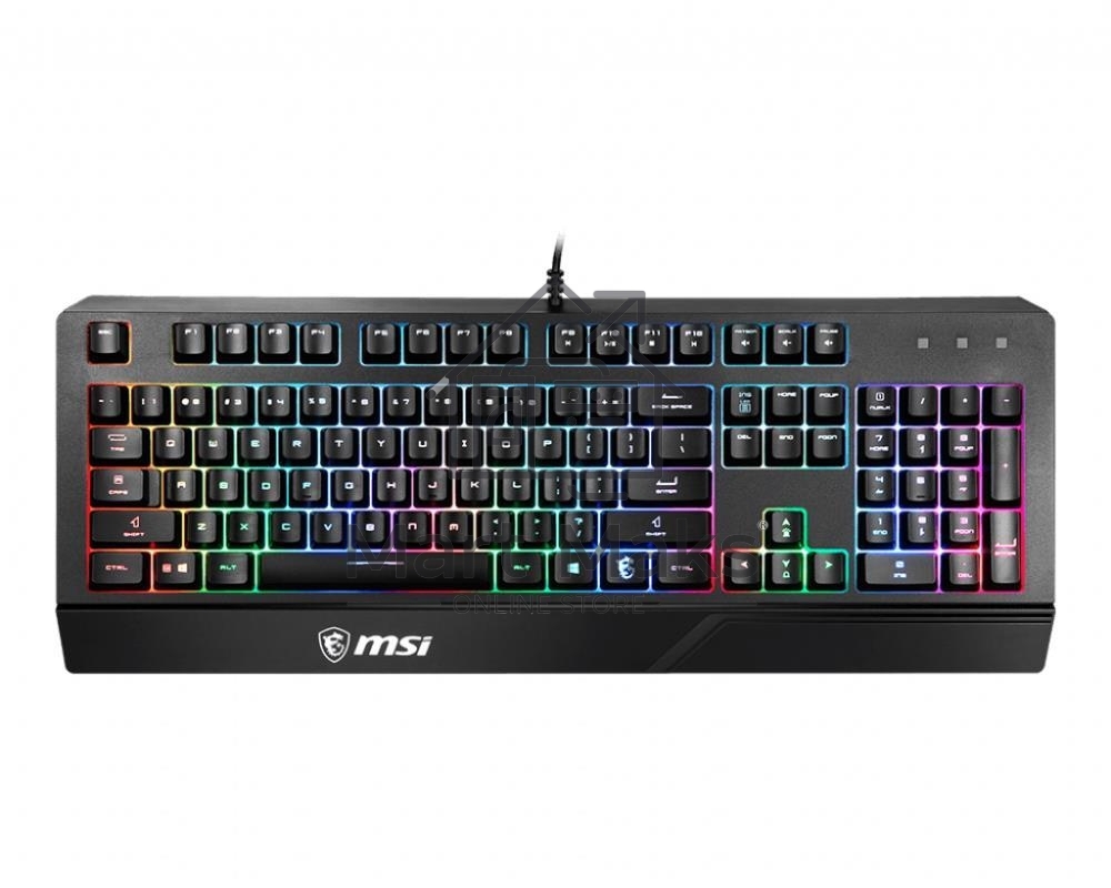 Клавиатура MSI VIGOR GK20 RU черный USB Multimedia for gamer LED (подставка для запястий)