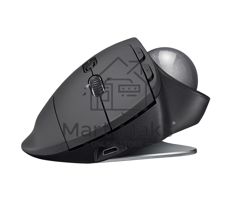 Трекбол беспроводной Logitech MX Ergo графитовый, 2048 dpi, радиоканал, Bluetooth, USB, кнопки - 8