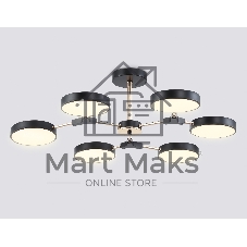 Люстра светодиодная на штанге Ambrella light FL516334/6 BK/FGD черный/золото 108W 3000-6000K D780*210 (без ПДУ)