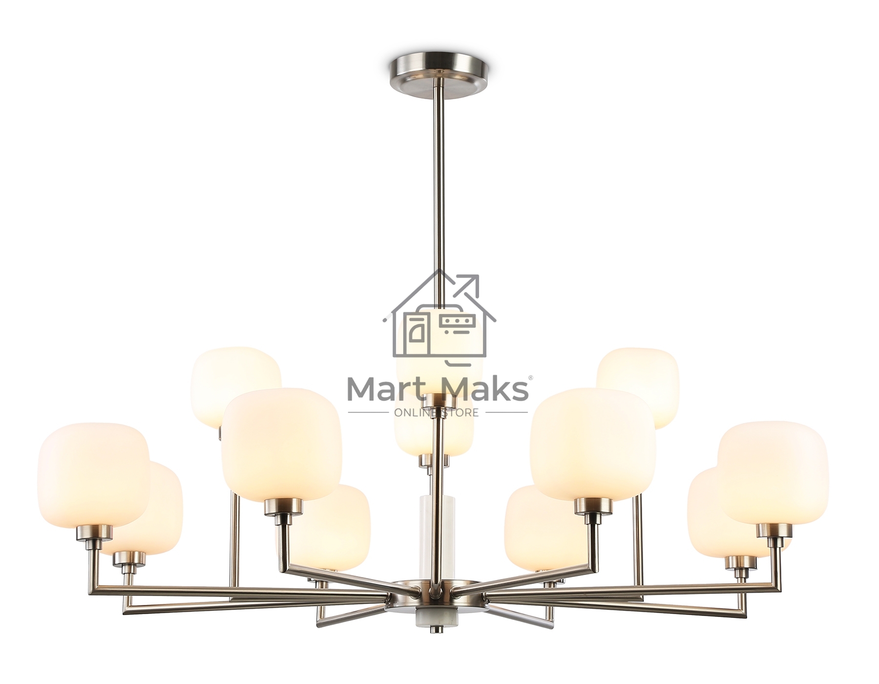 Люстра Ambrella light LH53005/12 SN/FR сатин никель/белый матовый G9*12 max 40W D910*680