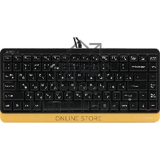 Комплект клавиатура+мышь A4Tech FStyler F1110 проводной, USB, 2000 DPI, чёрный/жёлтый