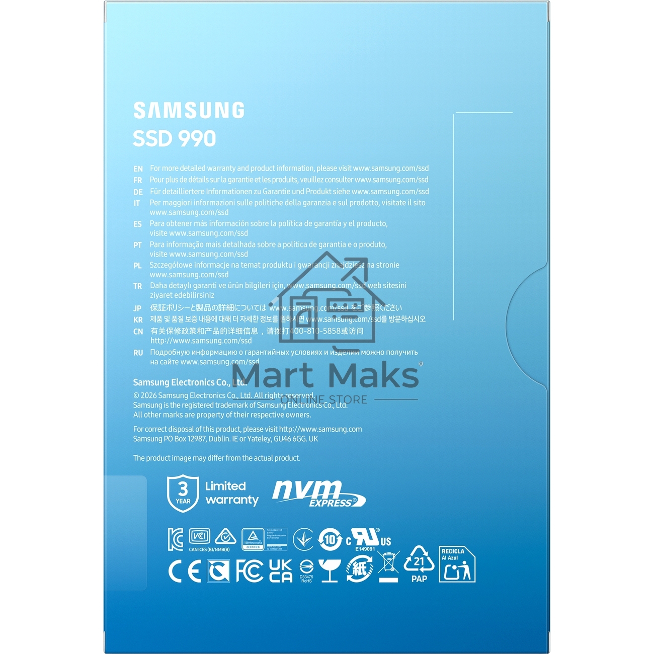 Твердотельный диск 1TB Samsung 990, M.2, PCI-E 4.0 x4, V-NAND TLC [R/W - 7150/6450 MB/s]