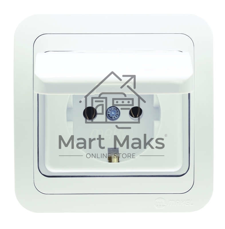 Розетка 1-м СП Mimoza 16А IP20 с защ. крышкой бел./бел. Makel 12029
