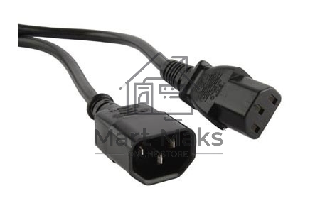 Кабель Hyperline PWC-IEC13-IEC14-1.0-BK Кабель питания монитор-компьютер IEC 320 C13 - IEC 320 C14 (3x0.75), 1 м