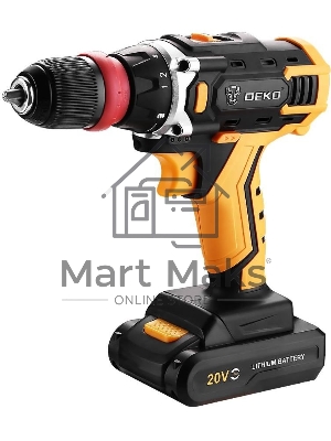 Дрель-шуруповерт Deko DKCD20FU-Li 063-4176, Аккумуляторная, 20В, 1 АКБ