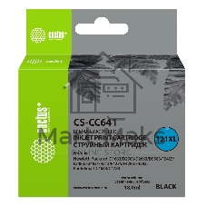 Картридж струйный Cactus CS-CC641 №121XL черный (18 мл.) для HP DJ D1663/D2563/D2663/D5563/F2423/F2483