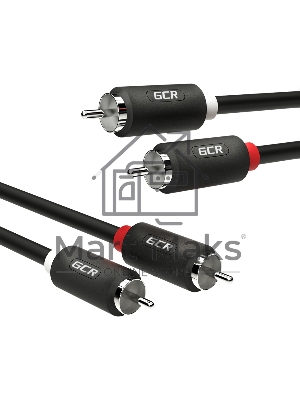 Кабель GCR 5.0m аудио 2 х RCA / 2 х RCA, черный, GCR-54131