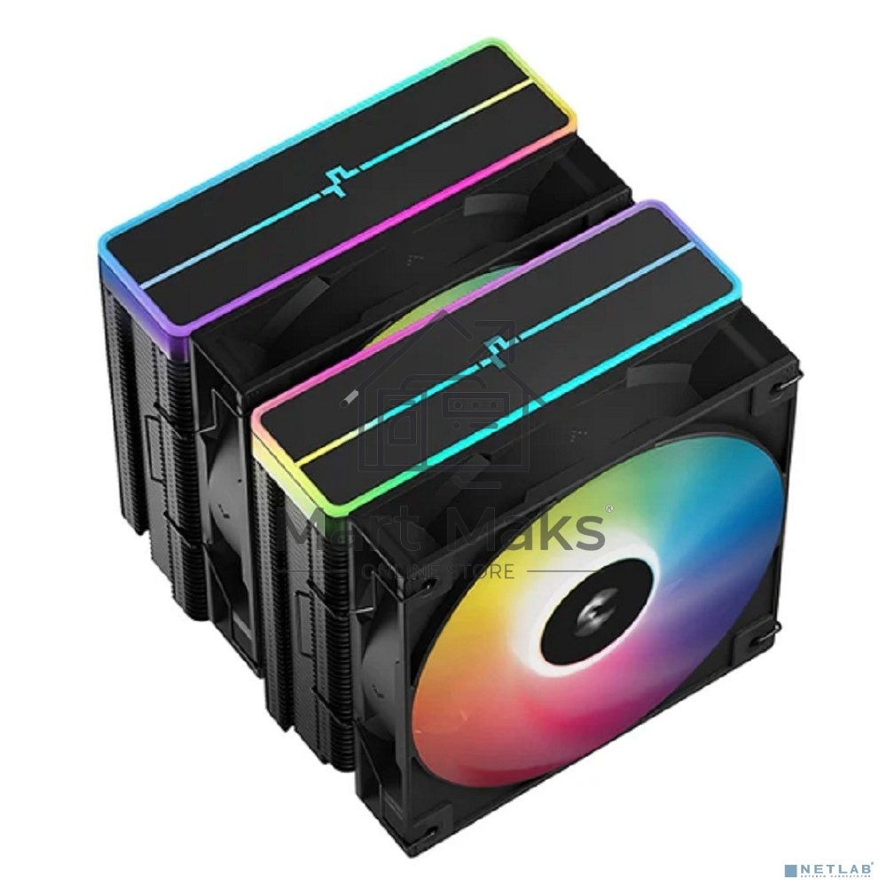 Кулер для процессора DEEPCOOL AG620 BK ARGB V2 черный 120мм алюминий+медь 1850rpm 29.4db 4-pin 260W 157мм