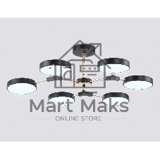 Люстра светодиодная на штанге Ambrella light FL516334/6 BK/FGD черный/золото 108W 3000-6000K D780*210 (без ПДУ)