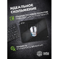 Коврик для мыши Cactus черный 300x250x3мм (CS-MPC-D01M)