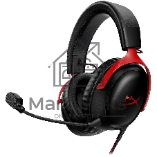 Гарнитура HyperX Cloud III чёрный-красный, проводная, 3.5 мм