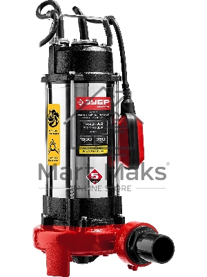 Насос ЗУБР НПФ-1500-Р  фекальный погружной 1500Вт пропускная способность 380 л/мин напор 15м чугунн