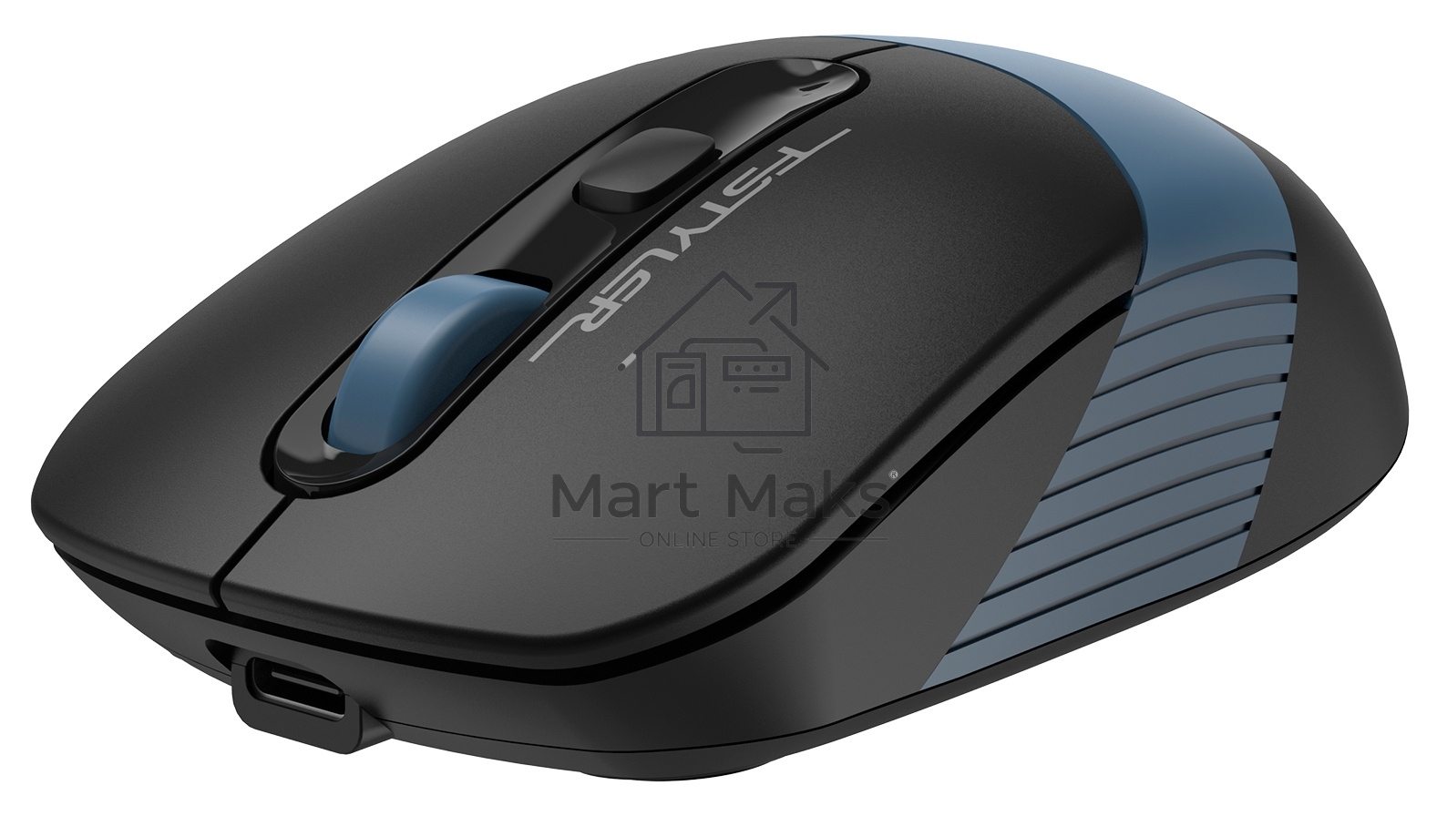 Мышь беспроводная A4Tech Fstyler FB10C черный/синий, 2000 dpi, радиоканал, Bluetooth, USB, кнопки - 4